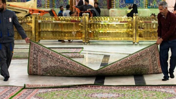 فرش‌های حرم امام حسین (ع) نو شد